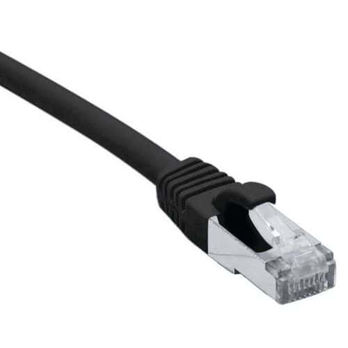 Cordon RJ45 catégorie 6 F/UTP LSOH snagless noir - 1 m