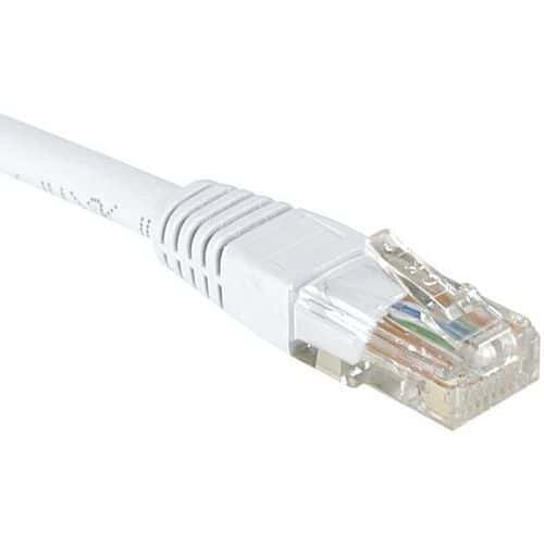 Cordon RJ45 catégorie 5e U/UTP blanc - 1 m