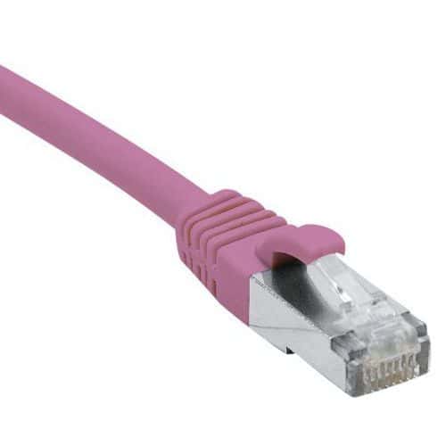 Cordon RJ45 catégorie 6A F/UTP LSOH snagless rose - 1 m