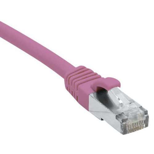 Cordon RJ45 catégorie 6A S/FTP LSOH snagless rose - 0,5 m