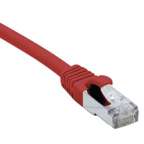 Cordon RJ45 catégorie 6A S/FTP LSOH snagless rouge - 15 m