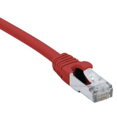 Cordon RJ45 catégorie 6A S/FTP LSOH snagless rouge - 2 m