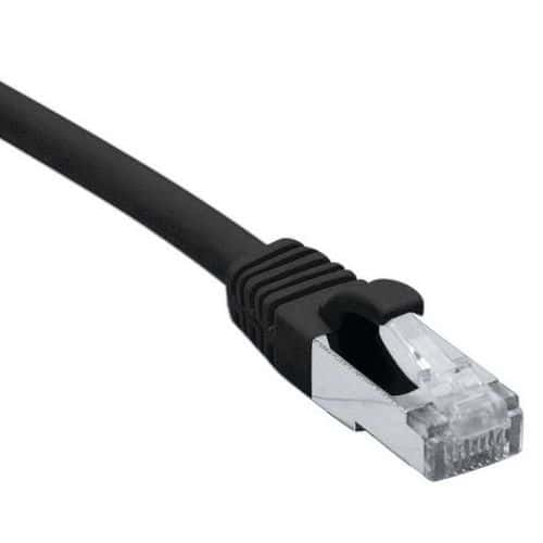 Cordon RJ45 catégorie 6A S/FTP LSOH snagless noir - 1,5 m