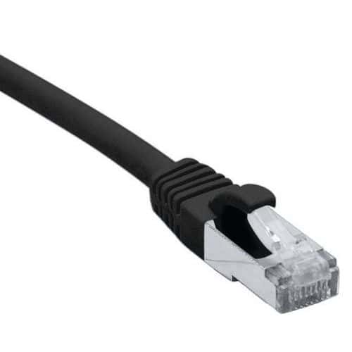 Cordon RJ45 catégorie 6A S/FTP LSOH snagless noir - 15 m