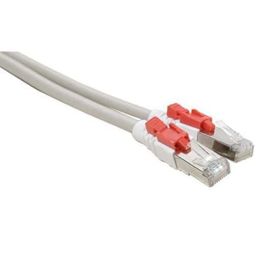 Cordon RJ45 catégorie 6A S/FTP à verrouillage gris - 2 m