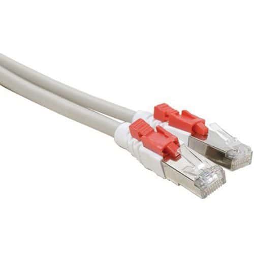 Cordon RJ45 catégorie 6A S/FTP à verrouillage gris - 3 m