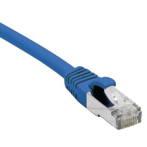 Cordon RJ45 catégorie 6A S/FTP LSOH snagless bleu - 0,15 m