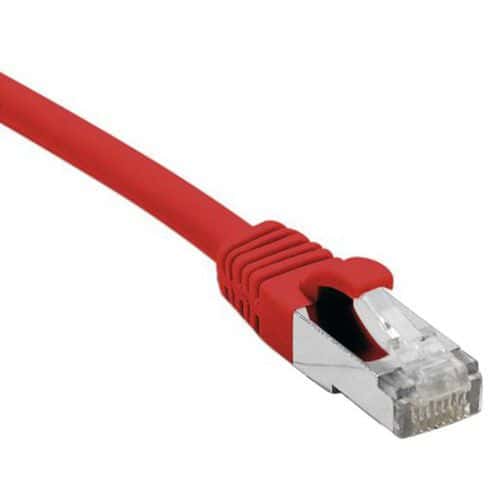 Cordon RJ45 catégorie 6A S/FTP LSOH snagless rouge - 0,15 m