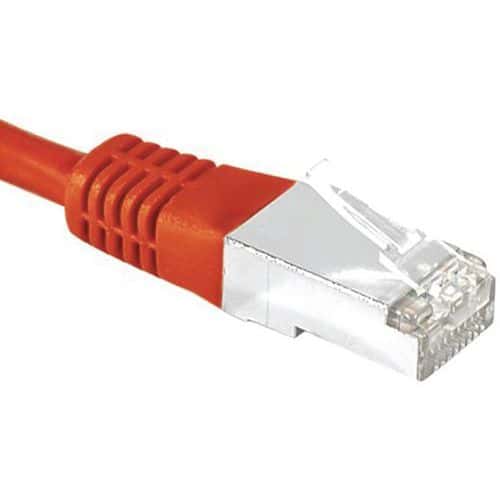 Cordon RJ45 catégorie 6A S/FTP rouge - 0,5 m