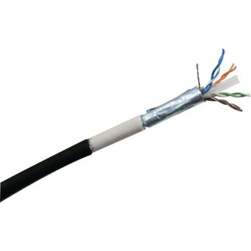 Cordon RJ45 étanche catégorie 6 F/UTP noir - 0,5 m