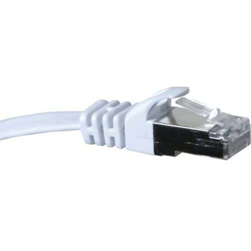 Cordon RJ45 plat catégorie 6 U/FTP snagless blanc - 3 m