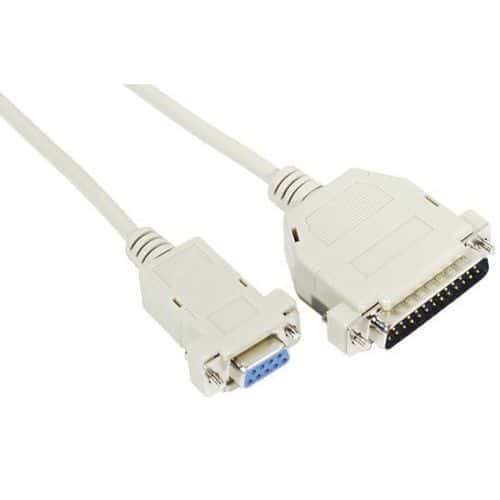 Cordon série Null Modem DB9F à DB25M - 3,00m