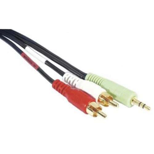 Cordon stéreo Jack 3.5 mm vers 2 x RCA PC99 - 10 m