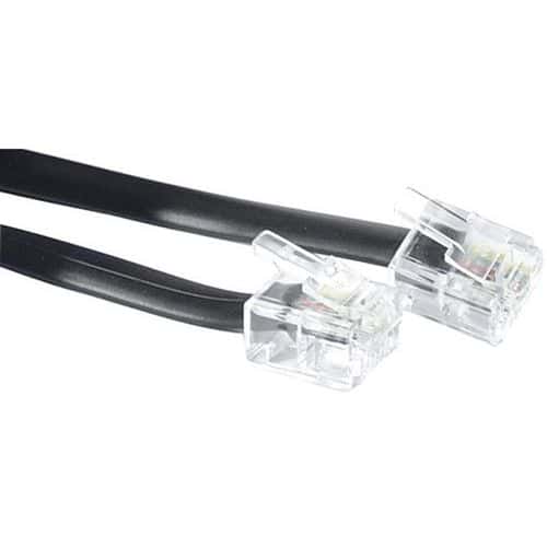 Cordon téléphonique RJ11 noir - 10m