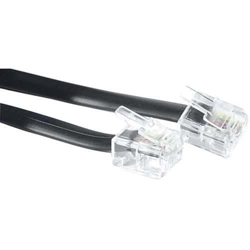 Cordon téléphonique RJ11 noir - 2 m