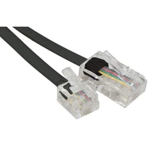 Cordon téléphonique RJ11 vers RJ45 Noir - 10.00M