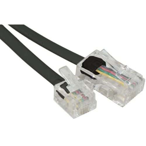 Cordon téléphonique RJ11 vers RJ45 Noir - 2.00M