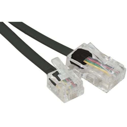 Cordon téléphonique RJ11 vers RJ45 Noir - 5.00M