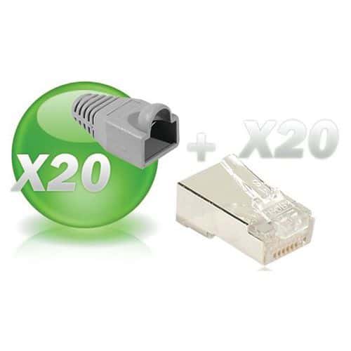 Connecteur 8-8 RJ45 blinde et manchon