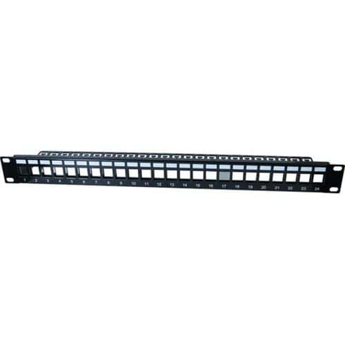 Panneau 1U 24 ports STP keystone avec support cables