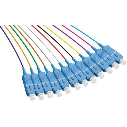 Set de 12 connecteurs panachés PIGTAIL OM3 SC/UPC LSOH - 2m