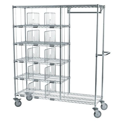 Chariot distribution du linge 15 casiers penderie 610mm-Sclessin Fonction Linge