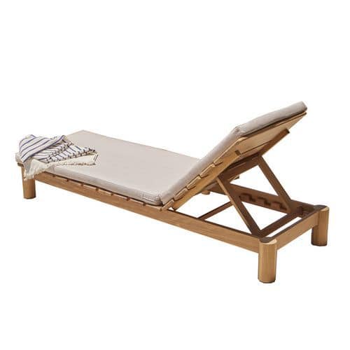 Bain de soleil Bari assise et structure Iroko + coussin