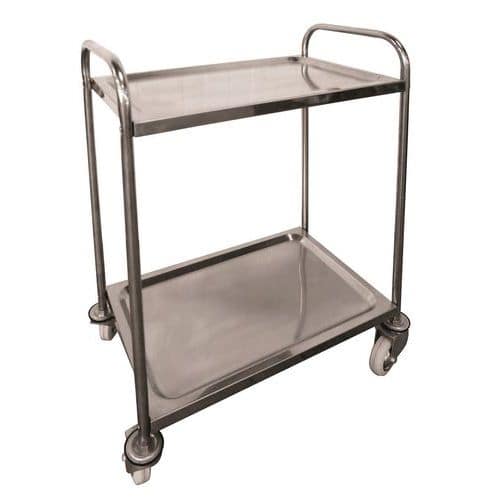 Chariot inox 2 plateaux - Capacité 100 kg