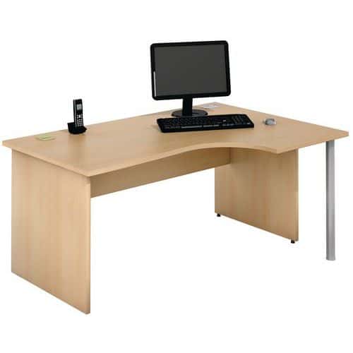 Bureau compact - Piétement panneau - Hêtre - Manutan Expert