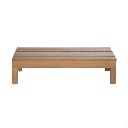 Table basse Aris 120 x 54 cm - plateau et piètement Iroko