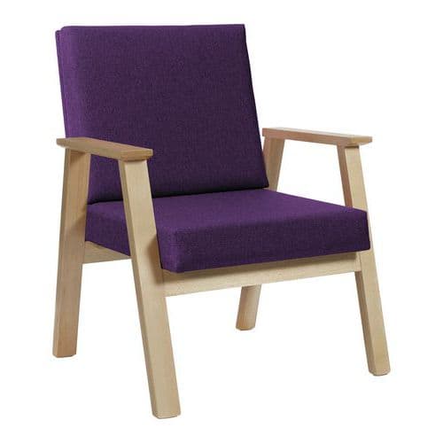 Fauteuil Cadéo hêtre naturel tissu polyester Sunset Creation