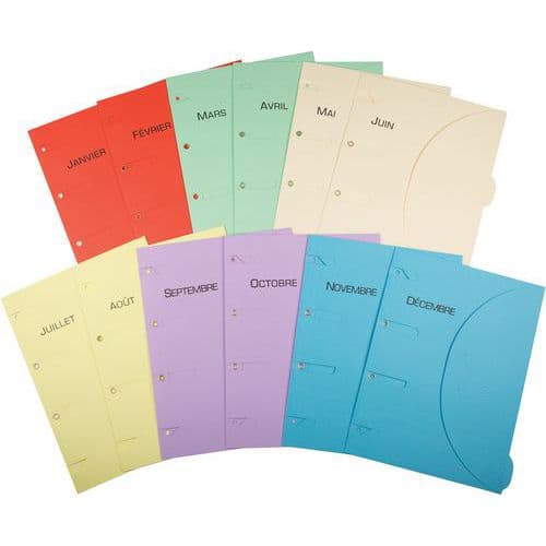 Chemise Smartfolder lot de 12 assortis pack échéancier - Djois made by Tarifold