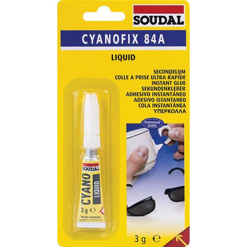 Colle cyanoacrylate en gel Cyanofix 3g - Soudal