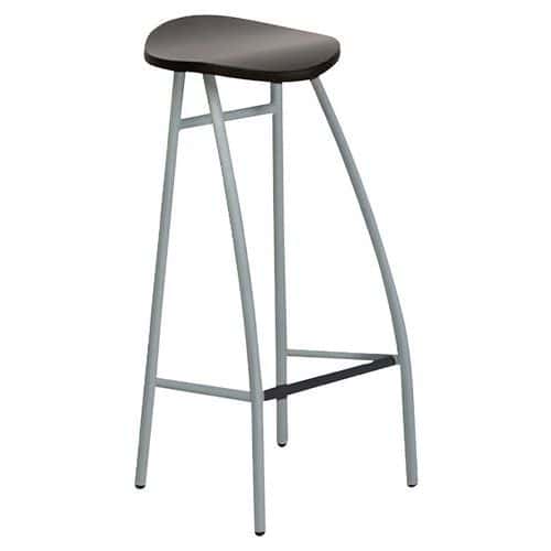 Tabouret haut Diablo assise bois verni coloris Wengué