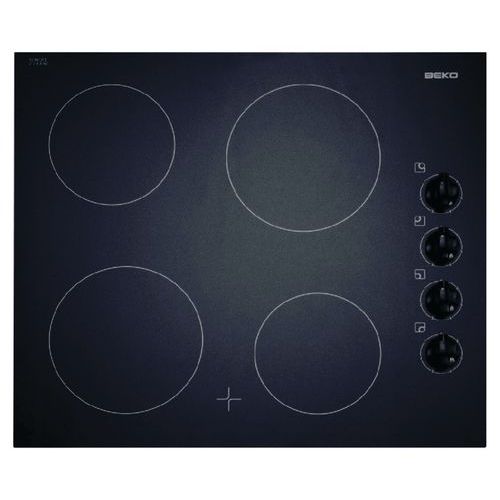 Table de cuisson vitrocéramique 4 foyers Beko HIC64100