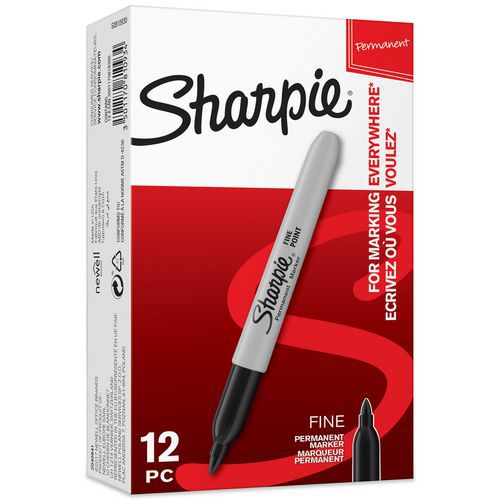 Lot de 12 marqueurs permanent pointe fine - assortis - Sharpie®