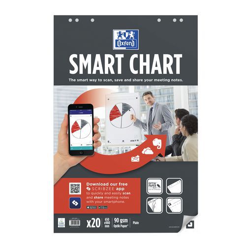 Bloc papier uni Oxford Smartchart pour tableaux et chevalets