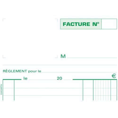 Manifold factures 21x13,5cm 50 feuillets dupli autocopiants