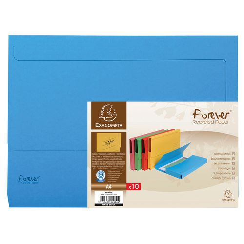 Paquet de 5 chemises poche coloris vifs forever® 24,5x32,5cm