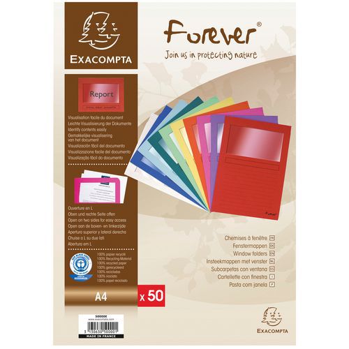 Paquet 50 chemises à fenetre forever® - 22x31cm