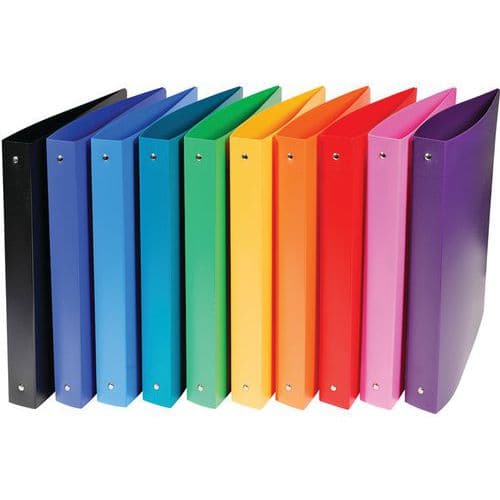 Classeur 4 anneaux 30 mm PP opaque coloris assorties A4 maxi