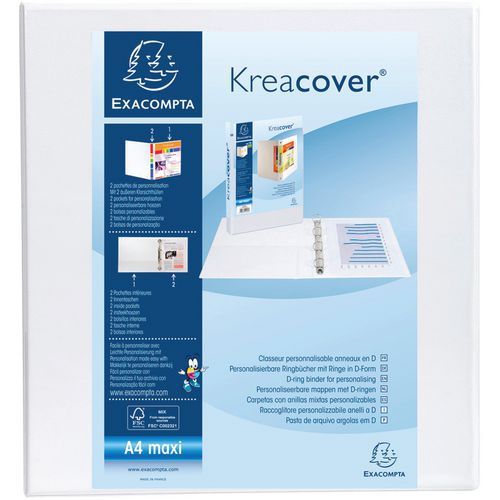 Classeur pp personnalisable kreacover 4 anneaux 60mm A4 maxi