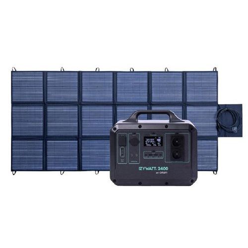 Station portative IZYWATT 2400 + Panneau solaire pliant 400W