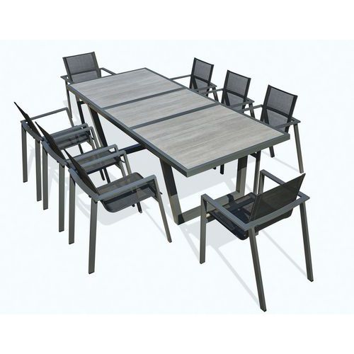 Table jardin Ohos 251x95cm + 8 fauteuils - DcbGarden