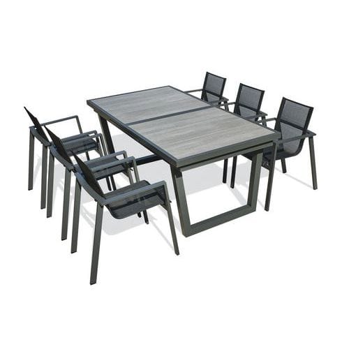 Table jardin Ohos 251x95cm + 6 fauteuils - DcbGarden