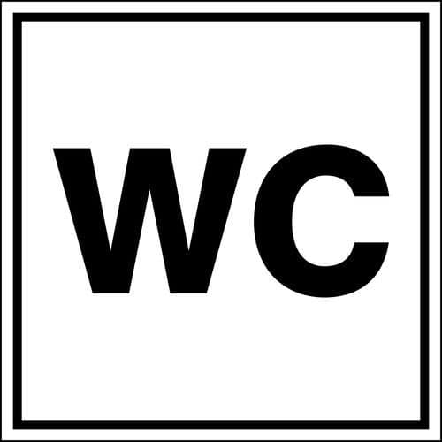 Pictogramme de signalisation noir et blanc - adhésif - WC