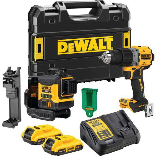 Kit 2 outils XR 18V 2Ah +2 batteries +chargeur - Dewalt