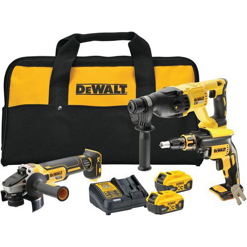 Kit 3 outils XR 18V 5Ah +2 batteries +chargeur - Dewalt