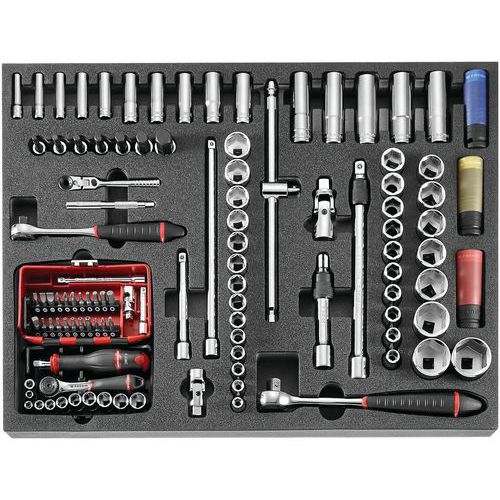 Module mousse douilles avec outils n°1/4 pour CM.LPF - Facom