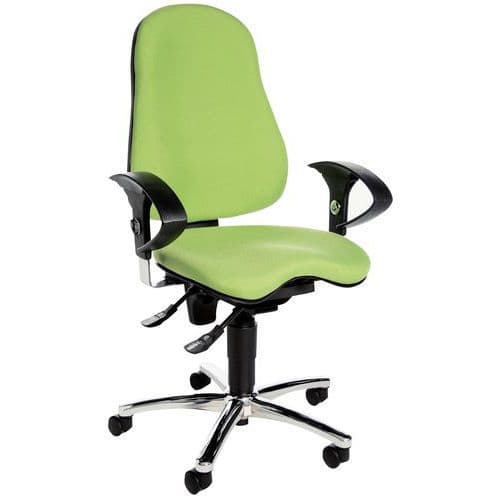 Siège de bureau ergonomique Sitness 10 - Piètement chromé